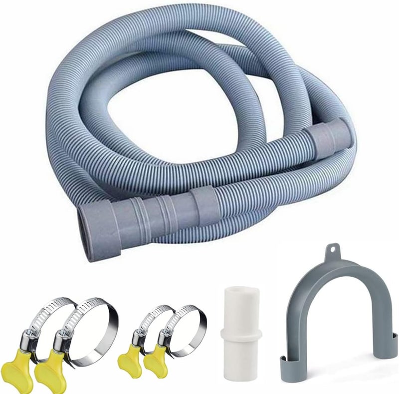 Elyfree 10ft Washing Machine Drain Hose, Universal Drain Hose Extension Kit for Washer, Dishwasher, Flexible Discharge Hose for LG/GE/Samsung, Fit up to 1-1/2 Inch Drain Outlets (10) - Image 1